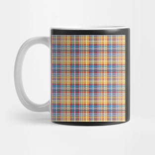 Coneflower Plaid - yellow and blue with a dash of red Mug